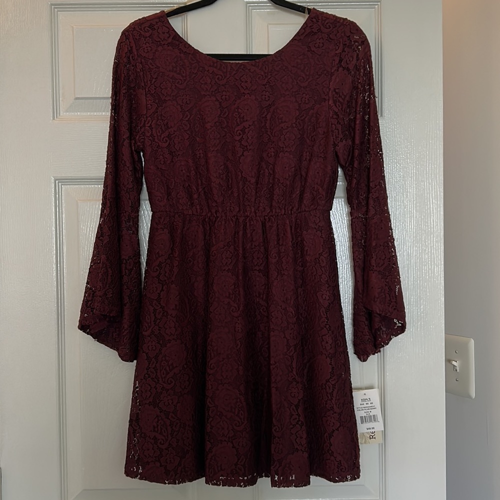 Rewind Maroon Lace Dress size Medium NWT